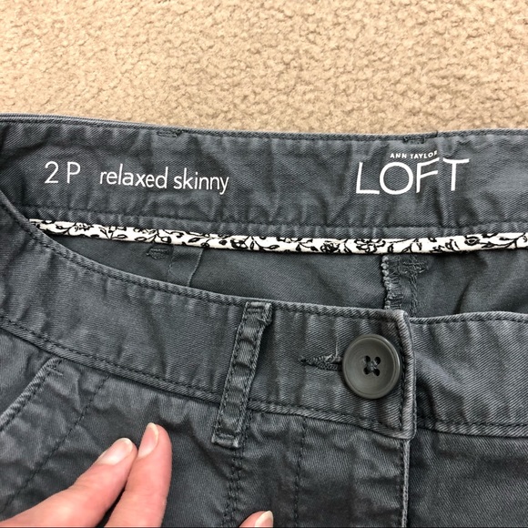 LOFT Relaxed Skinny Cropped Twill Pants - Picture 5 of 7